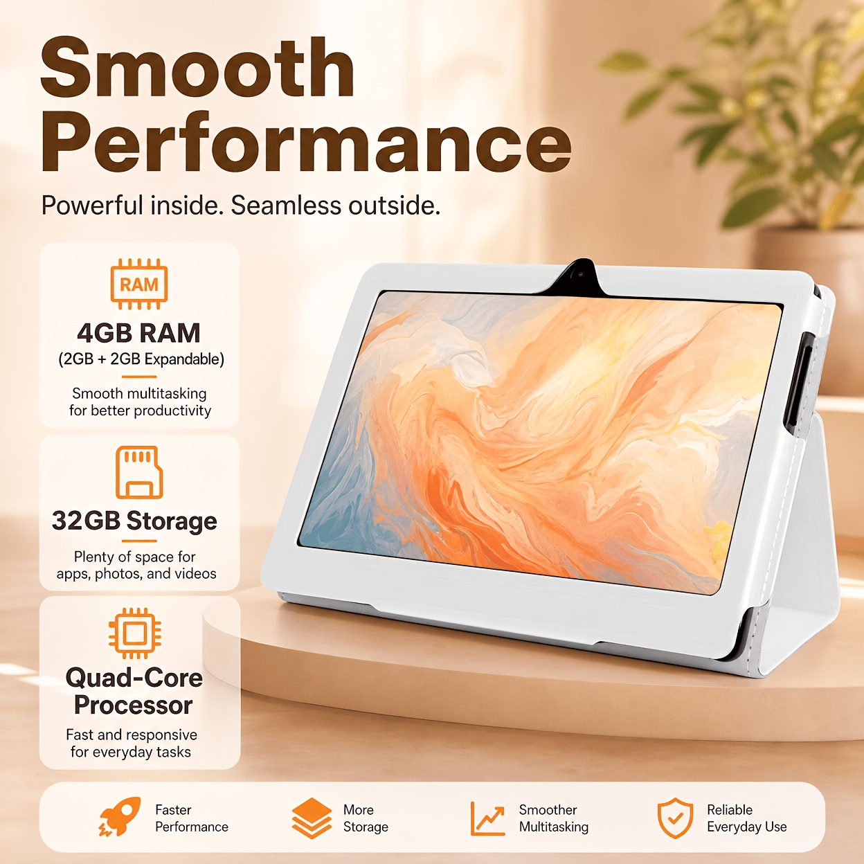 imagen del artículo tableta     de 7 pulgadas, pantalla ips hd de    ,   expandible de 4gb 2gb+2gb + rom de 32gb, 3500mah, wi-fi 6, todo en   para viajes y  