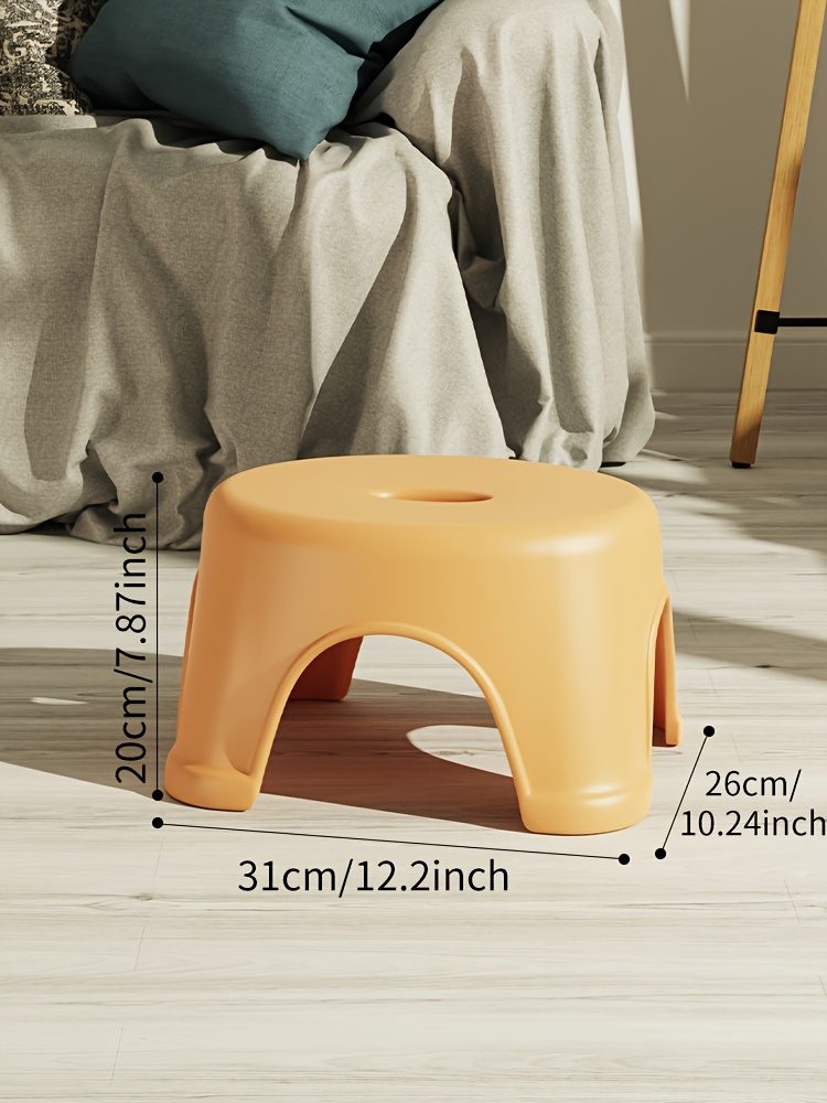 1 thickened stackable sturdy and durable small stool a stylish non slip step stool shoe changing stool   use   bathroom bedroom and living room Product details 7