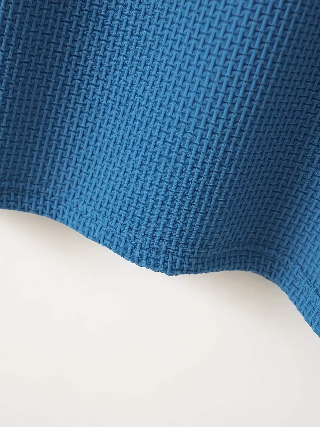 Men's Solid Color Waffle Knit T-Shirt - Breathable Stretch Fabric, Moisture-Wicking Round Neck Short Sleeve Tee for Summer Outdoor Sports & Casual Wear