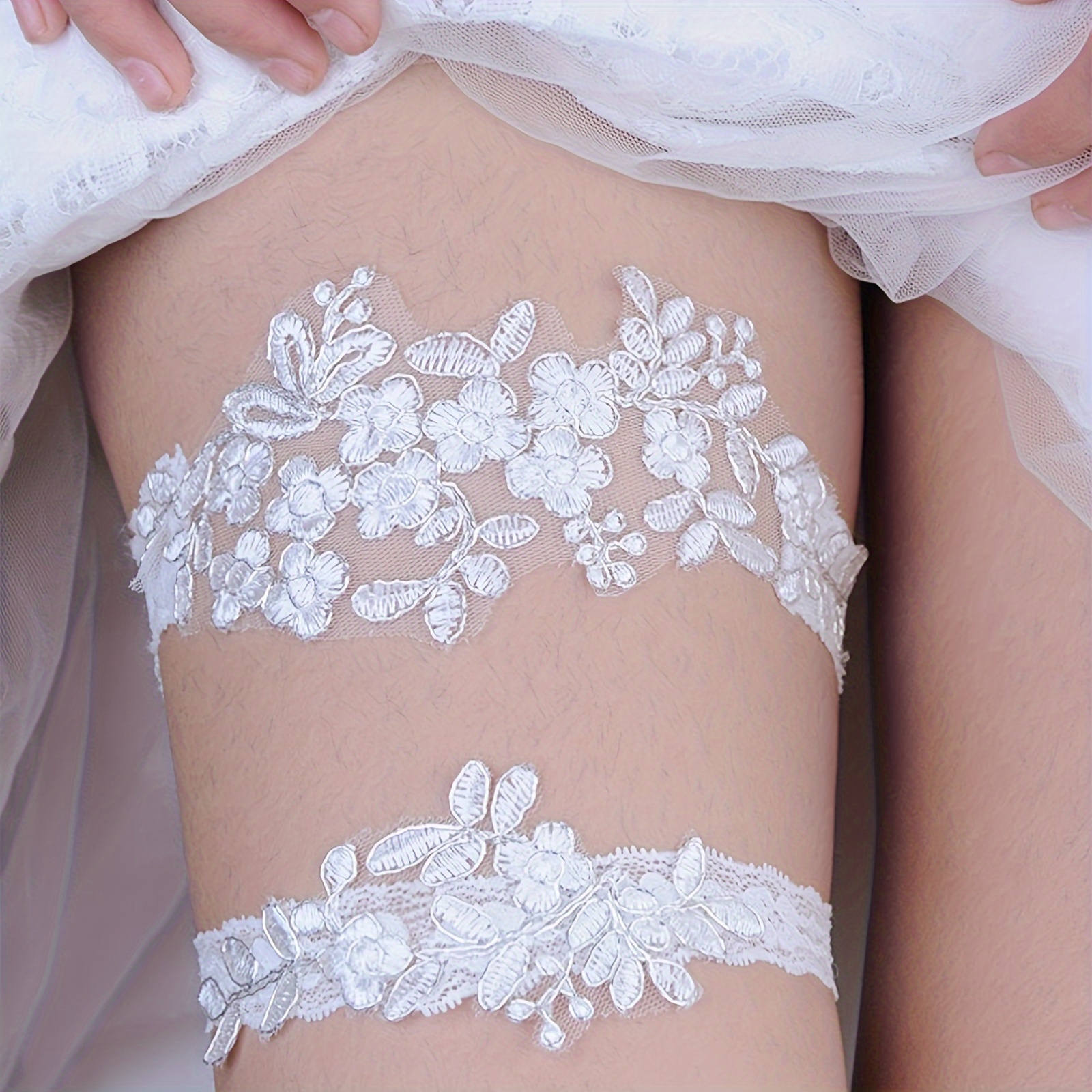 2pcs wedding lace leg straps elastic lace garter wedding accessories | Free  Shipping On Items Shipped From Temu