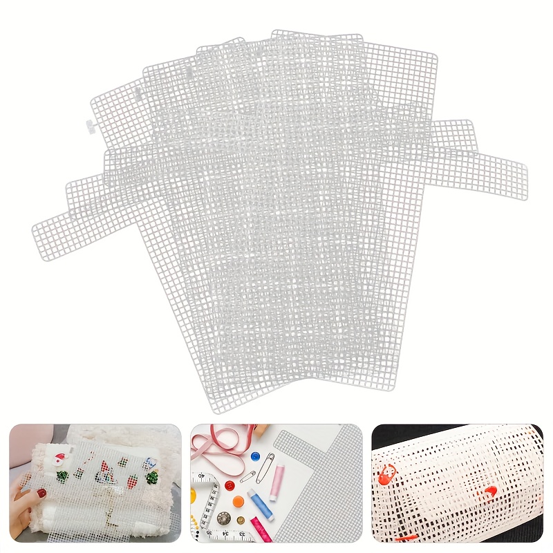 

3-pack Knitting & Weaving Plastic Mesh Sheets, Diy Bag Crafting Accessories, Solid Color, Precut Form, Washable - Easy Knit Helper For Handmade Projects