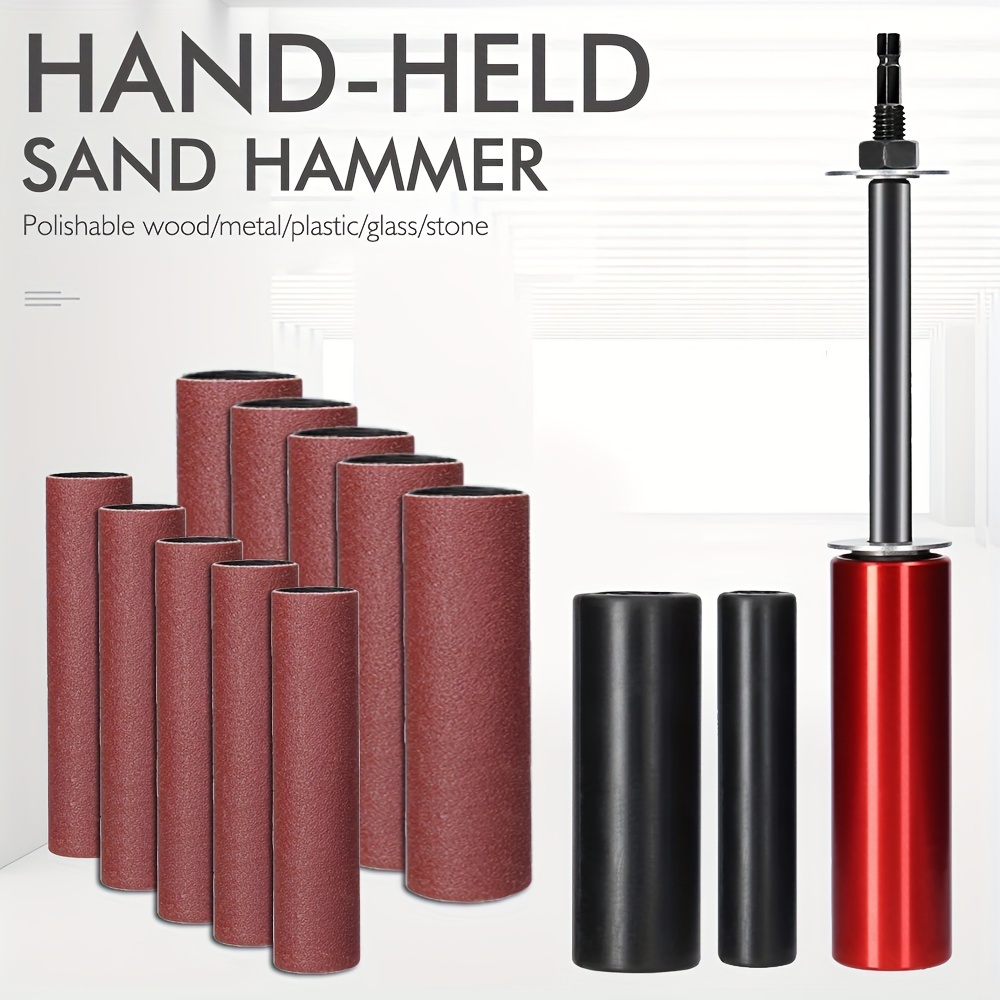 

Aluminum Handheld Sanding Tool Kit With Interchangeable Sandpaper Sleeves For Wood, Metal, Plastic, Stone Polishing - Drill Attachment Sanding Bar, Mini Belt Sander Conversion For Lithium Drills