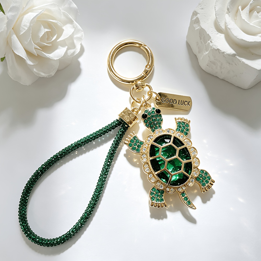 Imitation Crystal Turtle Keychain for Women, Cute Animal Charm