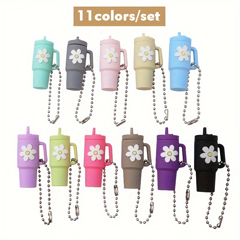 TEMU 11pcs Cute Keychains - Soft Silicone, Flower Designs For Home