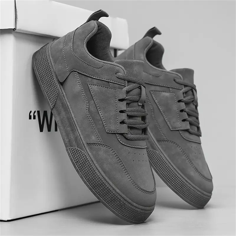 mens fashion solid color lace up low top chunky shoes minimalist style stitching detail round toe lightweight comfortable for outdoor walking and casual wear low top sneakers Product details 7