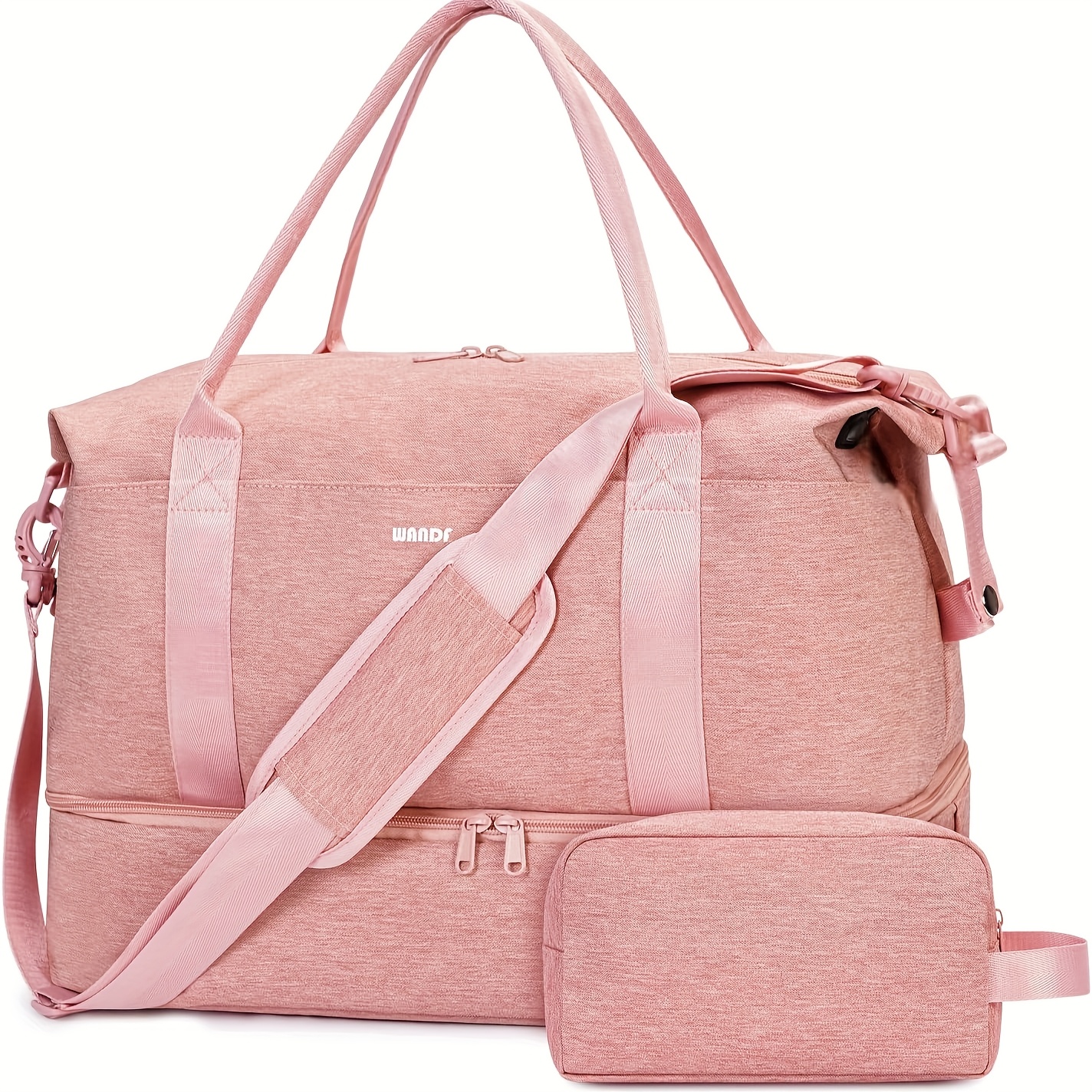 TEMU Cabin Bag For Underseat Travel Bag With With Shoes Compartment Extra Shoe Bag & Toiletry Pouch Carry On Hand Luggage Weekender Bag For Women And