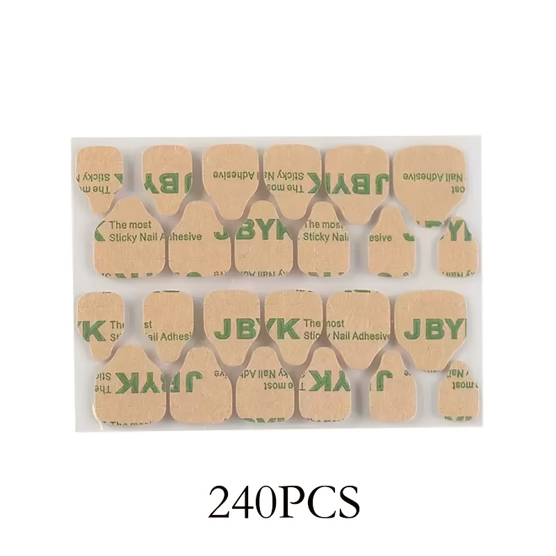 Image of 240pcs Wearable Nail Nail Art Specialty Jelly Glue Invisible Transparent Double-sided Jelly Sticker No Nail Damage Removable Nail Sticker