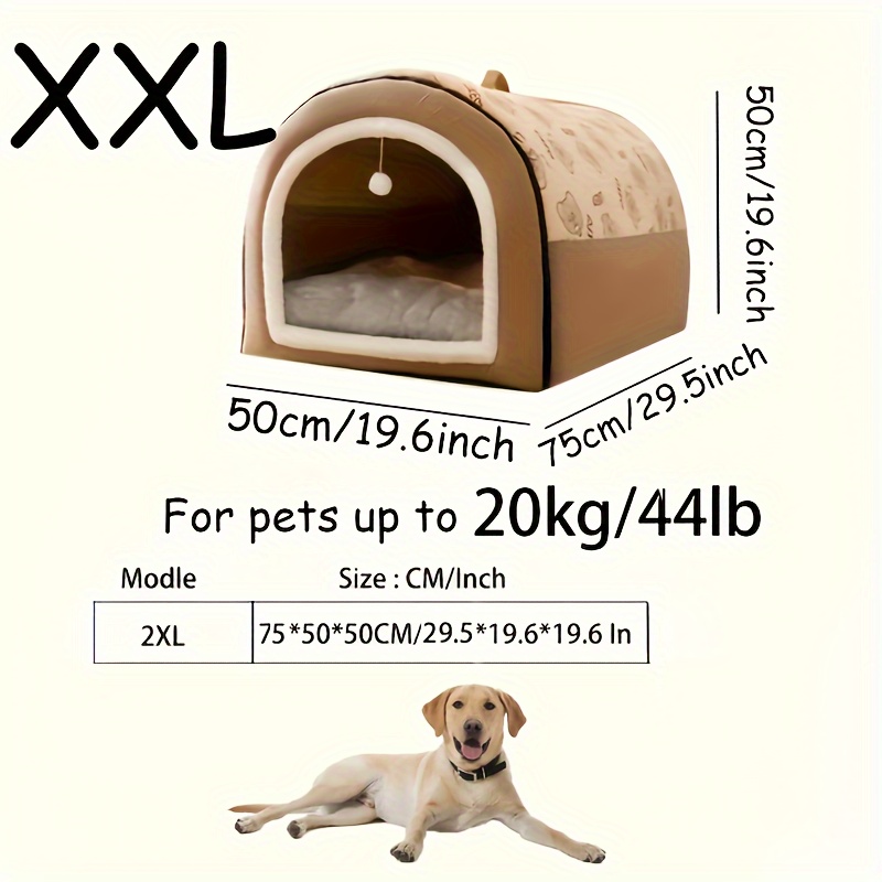 TEMU 2-in-1 Removable Pet Bed Pendant | Polyester Flannel Handle - Indoor Pet Cave, For Various Pet | Soft, Durable