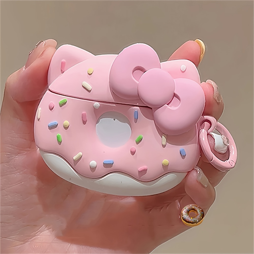 

Kawaii Cute Bow Silicone Earphone Case For Airpods 1 2 3 With Kerchain Protective Shell Soft Cover For