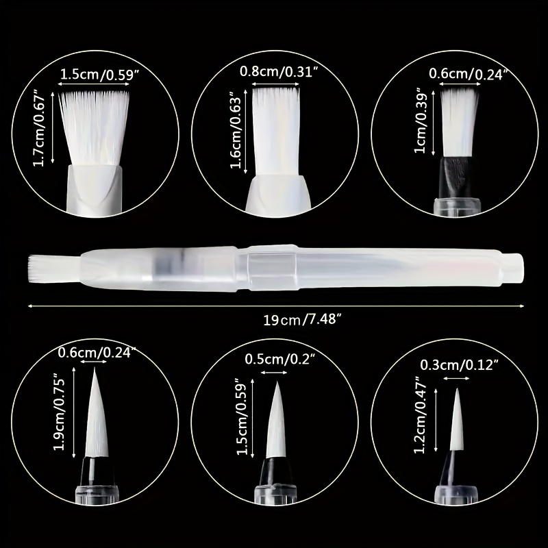 Nylon Paintbrush Storage Pen Set 12pcs 6 Shapes for Acrylic Watercolor
