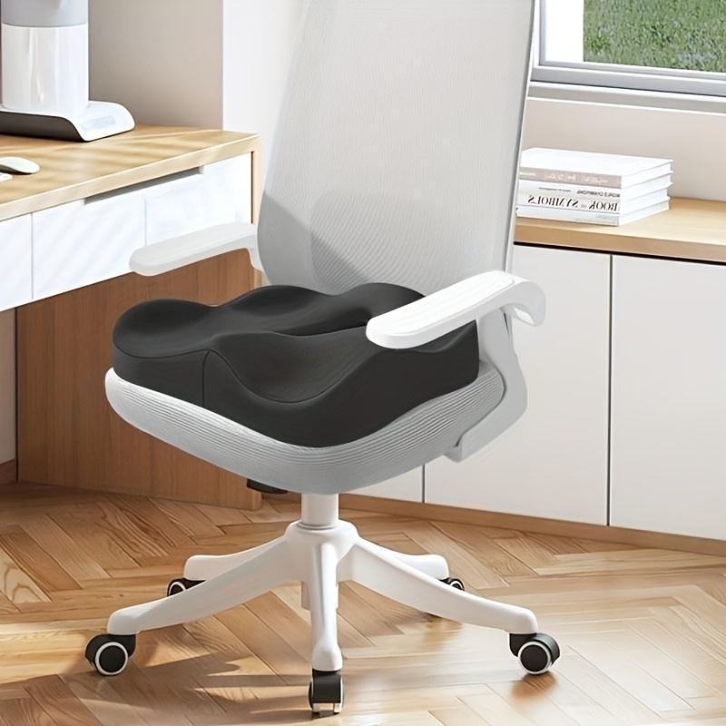 oversized memory foam seat cushion suitable for office chairs and car seats this ergonomic cushion provides   for long periods of sitting   hand washable   in multiple colors features a breathable design and  