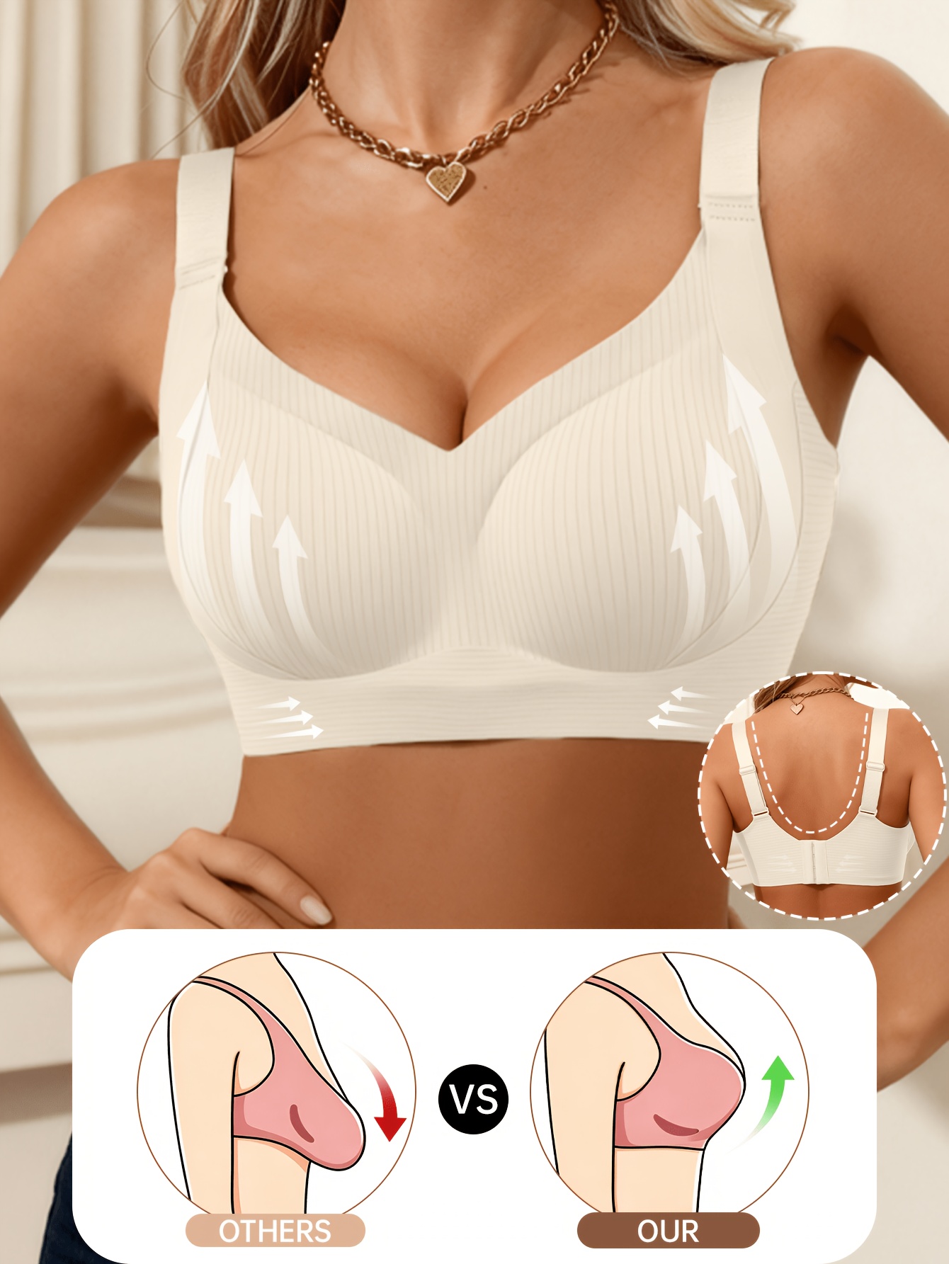 damen push-up-bh mit breitem träger, einzeln verkauft. bequem, schlicht stilvoll für freizeitkleidung, in einer atmungsaktiven, lässigen einfarbigen ausführung, ohne bügel.