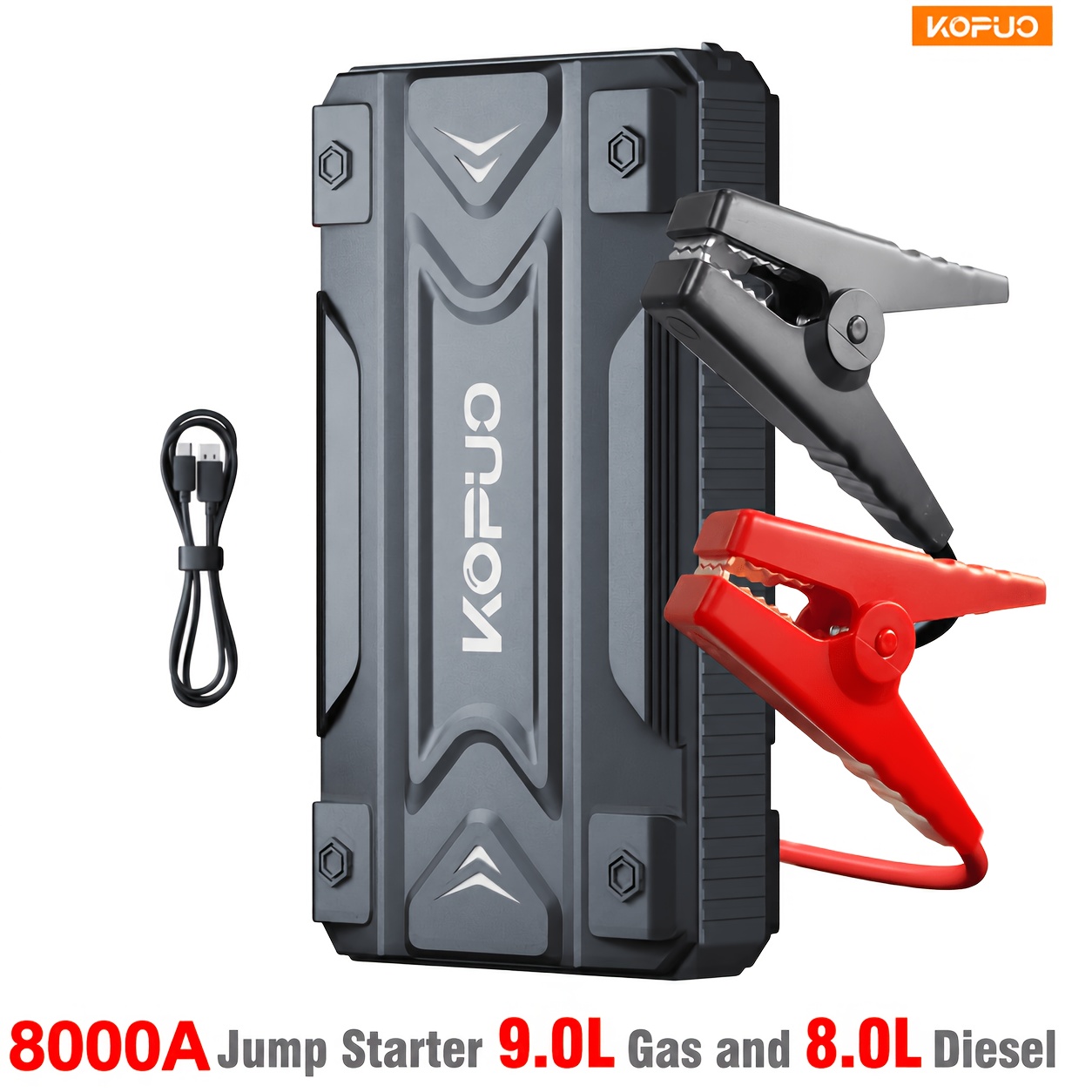 TEMU Konpcoiu 8000/9000a Jump Starter For Car Battery - Professional Tool (up To 9.0l Gasoline/8.0l ) 12v Car Battery Booster Jump Starter With