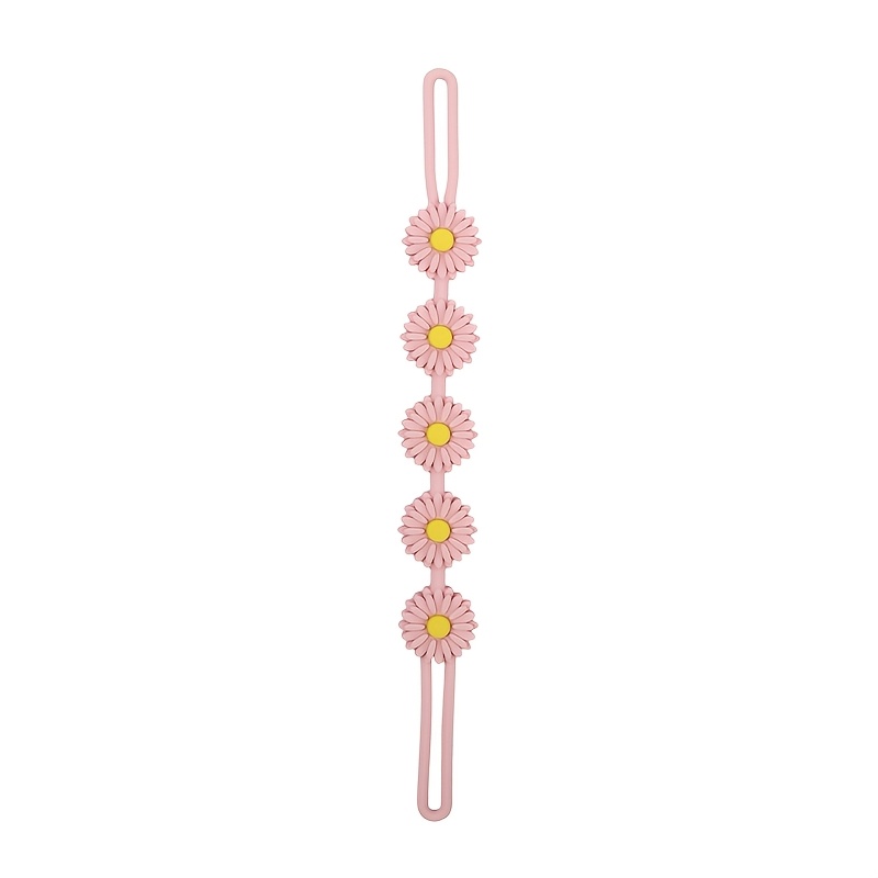 TEMU 1pc Daisy Design Silicone Lanyard Backpack Travel Accessory, Daisy Pattern Non-slip Outdoor Travel Gear, Soft And Durable, Suitable For Holiday