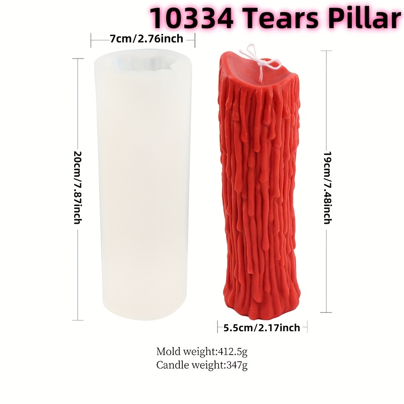 Ins Tear Candles Silicone Mold Wave Pattern Cylindrical Plaster Making Home Decoration Beeswax Pouring