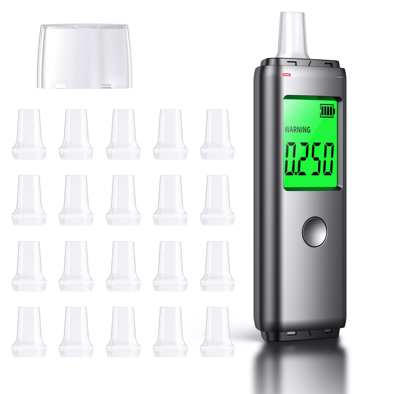 Image of Breathalyzer, Portable Alcohol Tester With Digital Lcd Display-personal Breath Alcohol Detector For Home, Party & Safety - Includes 20 Mouthpieces - With Reliable Results