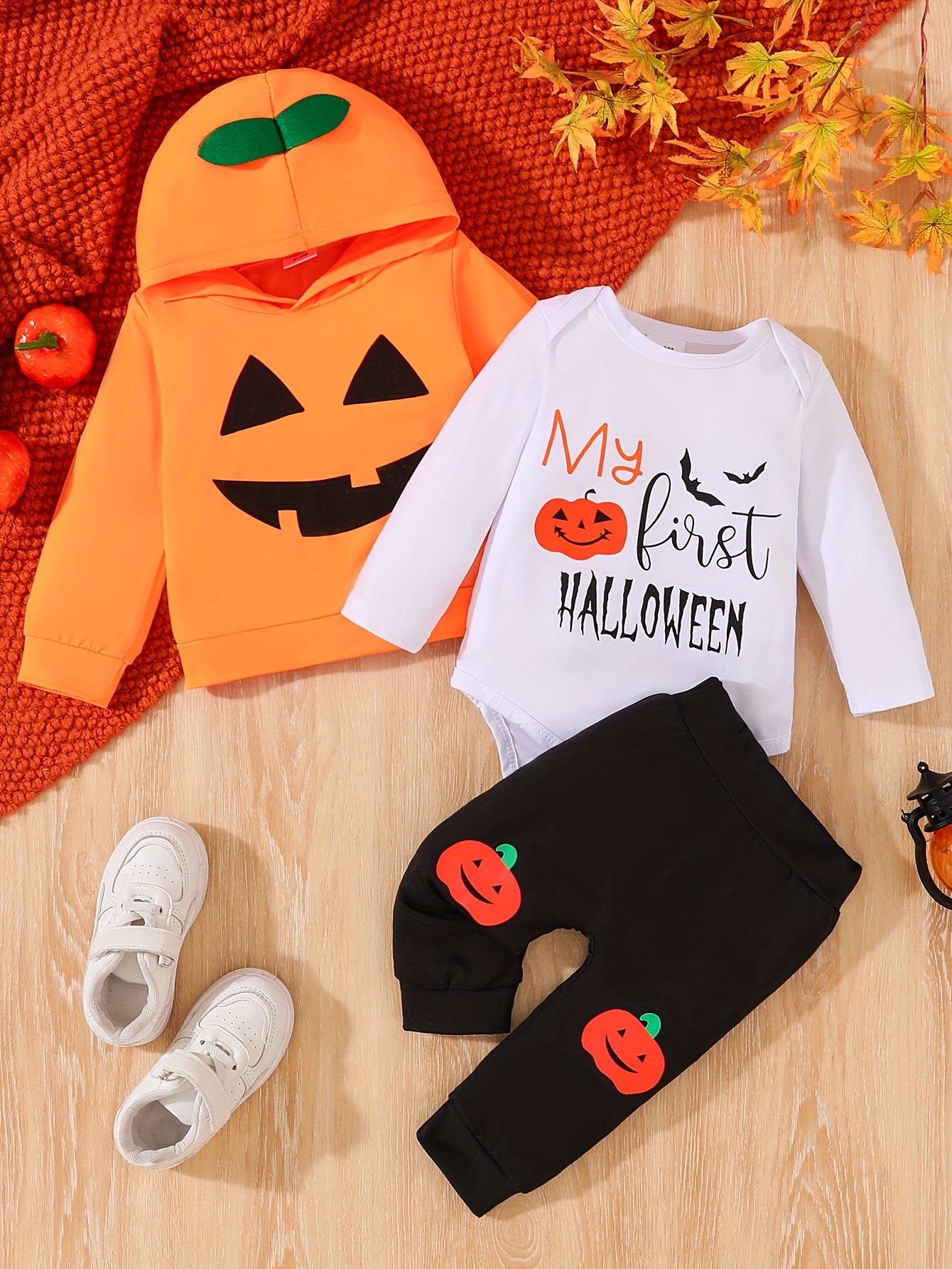 Baby Boy Halloween Outfit Halloween Romper Pumpkin Sweatshirt  Halloween Outfits for Baby Boy