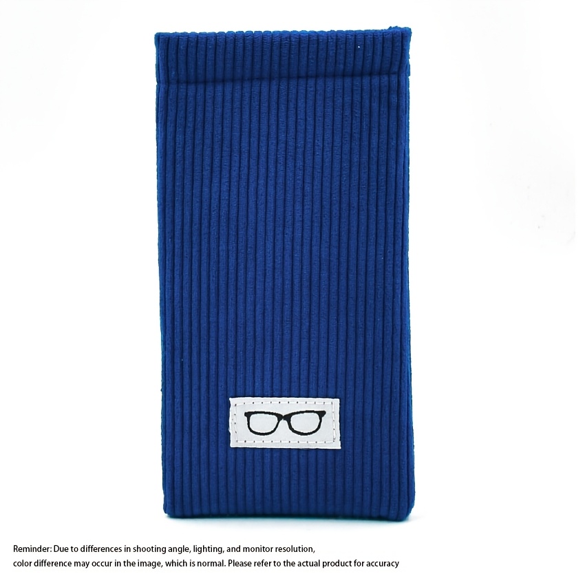 TEMU 1pc Squeeze Top Eyeglass Case, New Corduroy Soft Eyeglass Bag Glass Case Large Eyeglass Pouch