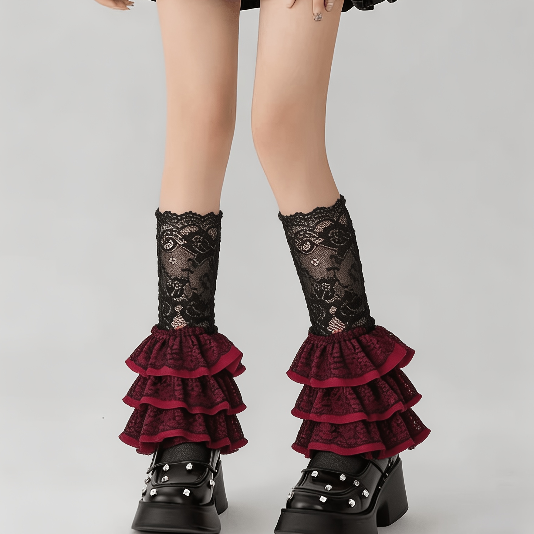 TEMU Spring/summer Mesh Lace Ruffle Socks, Lace-trimmed Calf-length Socks, Ballet Dance Socks, Jk Style For To Pair With Skirts, Cute And Sweet Yet
