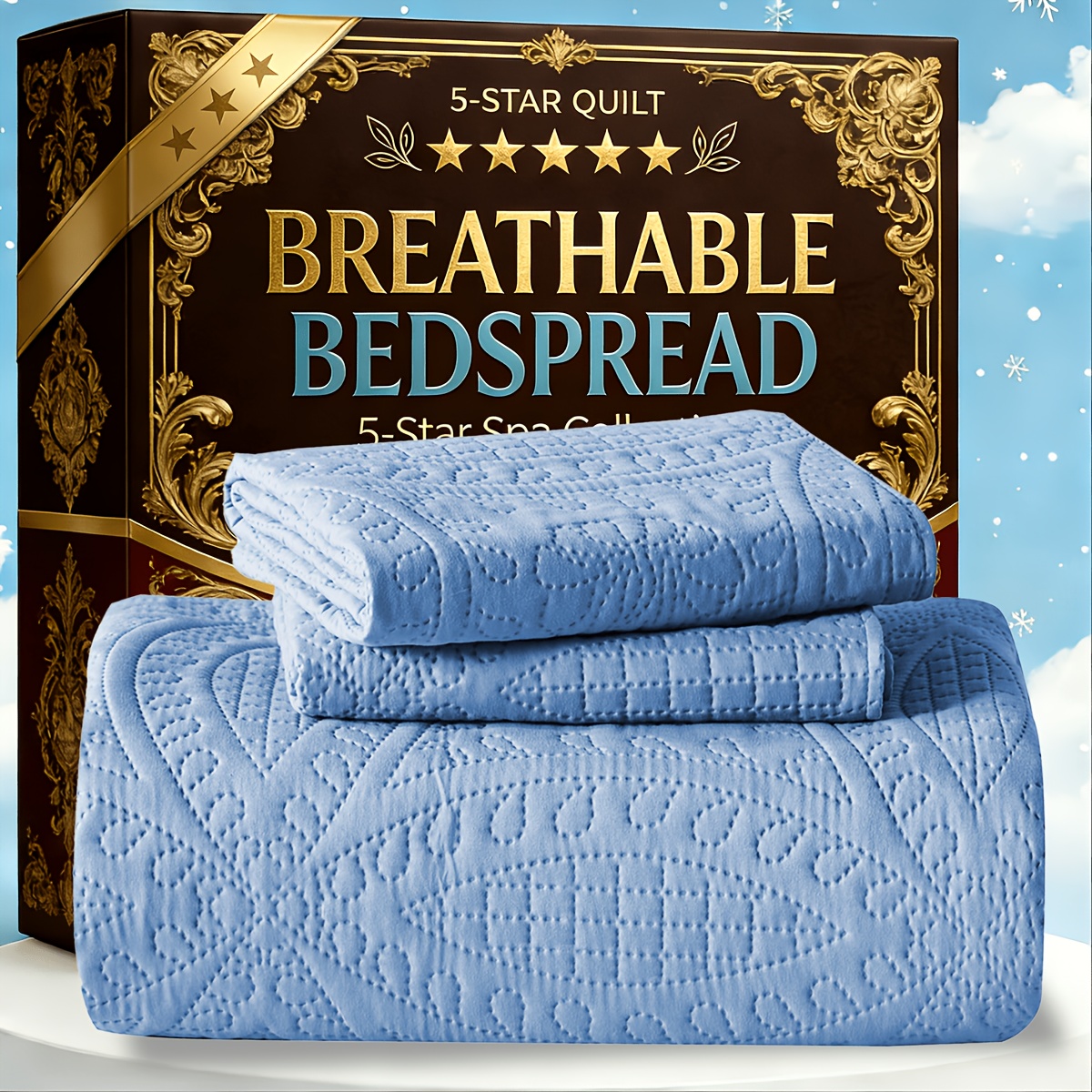 3pcs Or 2pcs Modern Soundwave Technology Embossing Bedspread Set, Cal King Size, Soft Bed Summer Lightweight Bedspread Comforter - Modern Style Coin Or Leaf Or Square Pattern Coverlet for All Seasons, Cat-proof, Gift for Festivals, Hotel Room Decor