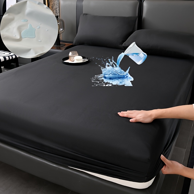 TEMU 1 pieza de de colchón impermeable - , cómoda, de bolsillo profundo y color liso, para dormitorios, habitaciones de invitados, residencias de ,