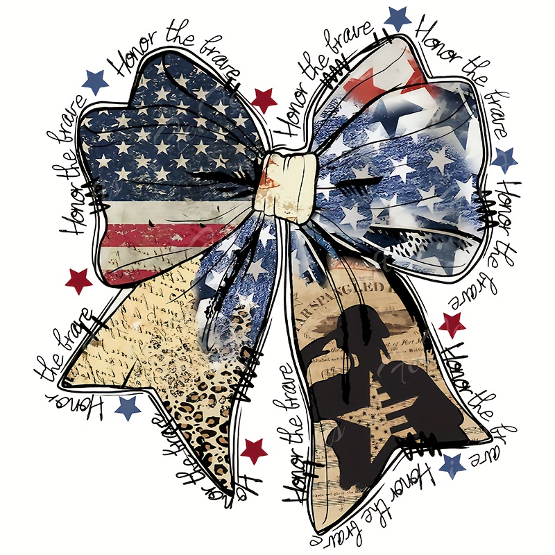 TEMU America, Diy Iron-on Heat Transfer Sticker Decal Patch, Suitable For T-shirts, Sweatshirts, Pillowcases, Fabric, Canvas Bag And Clothing Decoration, Holiday Party Decor, Handmade, Honor , 10inch