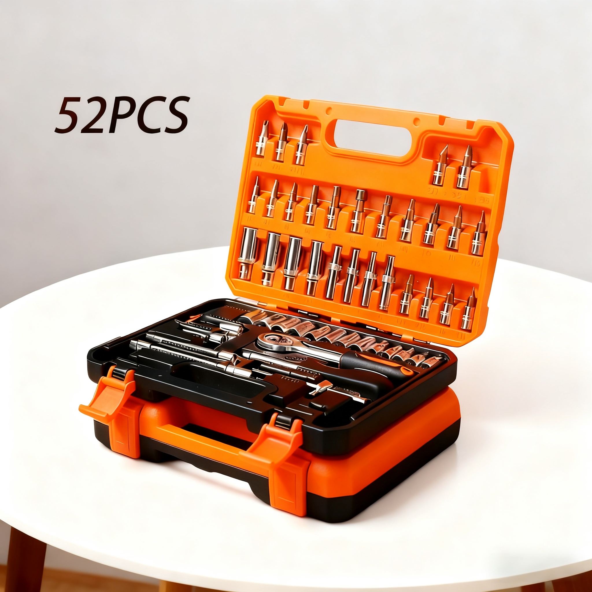 43pcs 52pcs 1 4 heavy duty socket set   release ratchet screwdriver kit and extension for manual use on automobiles and trucks   durable iron construction storage case and versatile tool kit for and professional mechanics