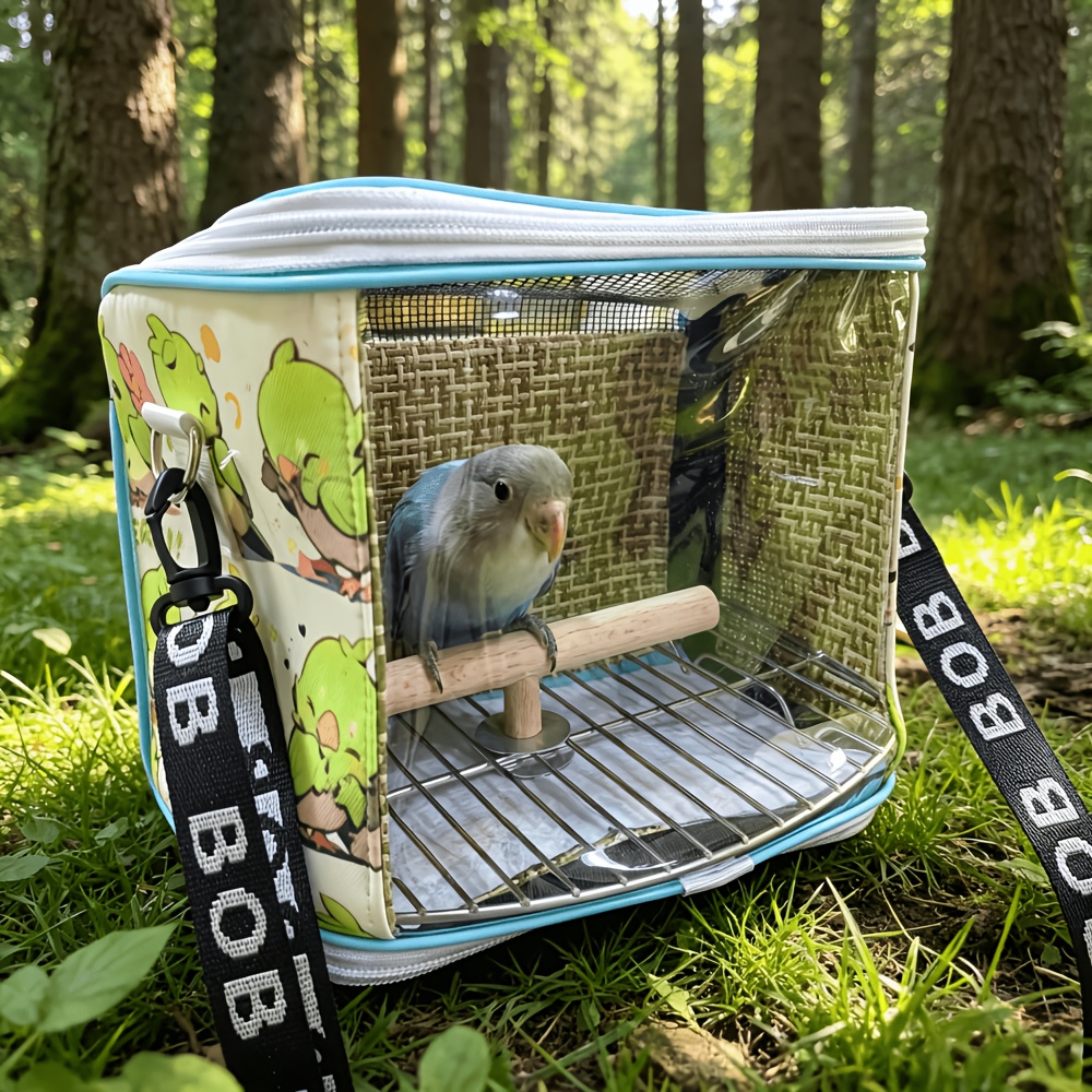 Portable Pet Bag Breathable Anti-Escape, Removable Transparent Body Bag, with Handle And Adjustable Shoulder Strap, Suitable for Parrots, Lizards, Geckos And Other Small Pets, Outdoor Travel Carry Bag, Pet Outing Training Essential