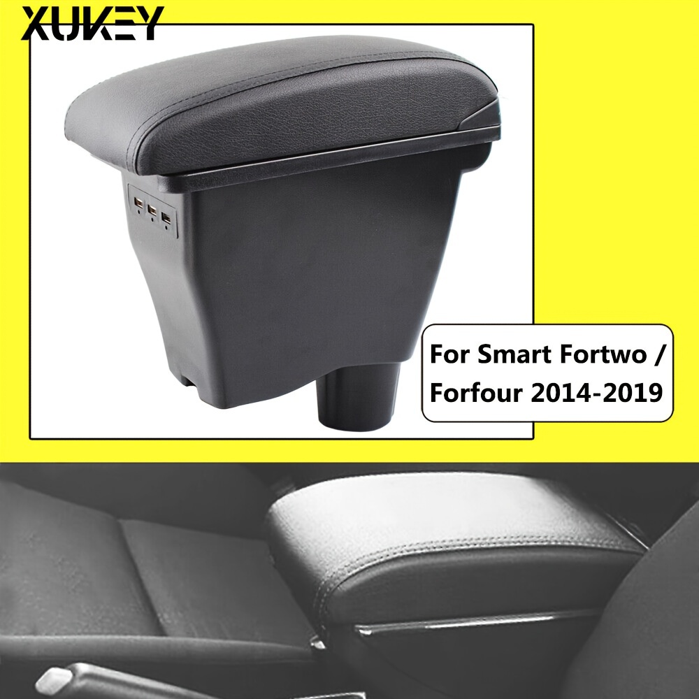 Xukey Car Leather Middle Armrest For Smart Fortwo453 Armrest Storage Box (note: Please And Size To Suitability Before Purchasing)