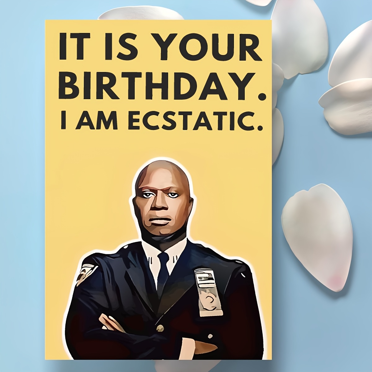 TEMU 1pc Thoughtful Captain Birthday Card With Envelope – "i Am Ecstatic" , Character Art, Sending Birthday Wishes