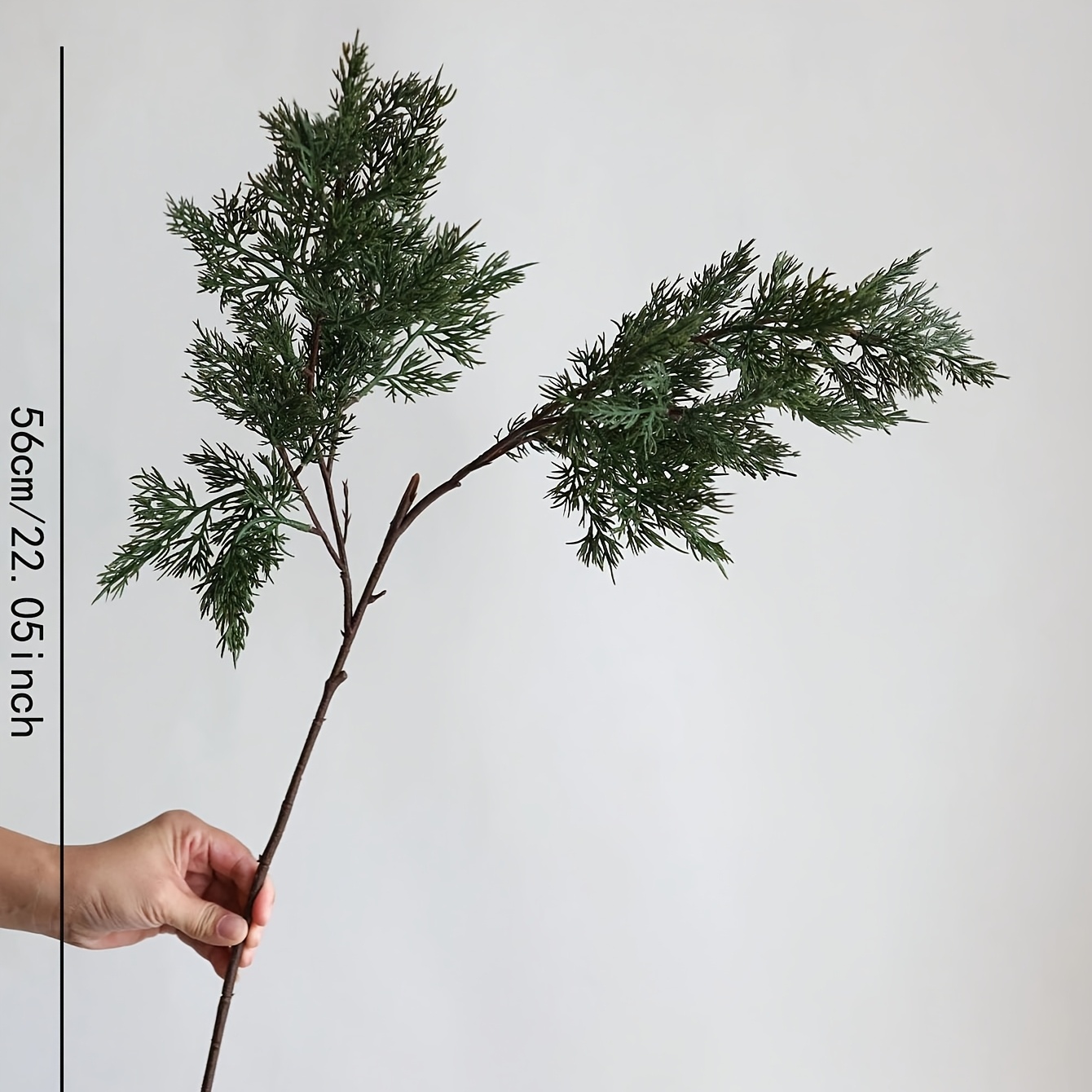 TEMU 56cm/22.05inch Natural Touch Winter Cedar Branch-green, High Quality Artificial Pine Plant, Office/wedding/christmas Decorations/ Home