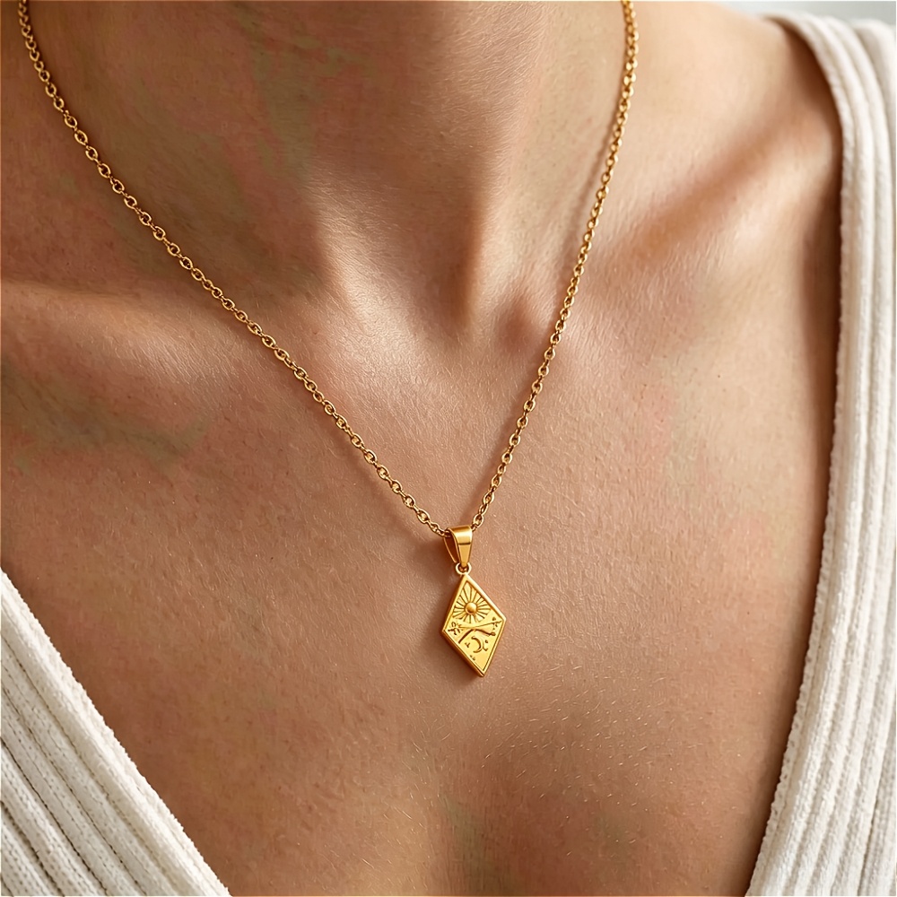 Women's Vintage 18K Gold-Plated Geometric Pendant Necklace