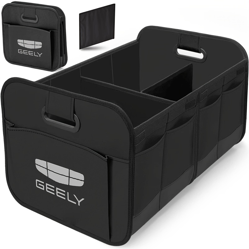 TEMU 1pc - Folding Storage Container Black Minimalist Luggage Organizer Space Efficient Dust-resistant, Sturdy Oxford Fabric Perfect For Travel
