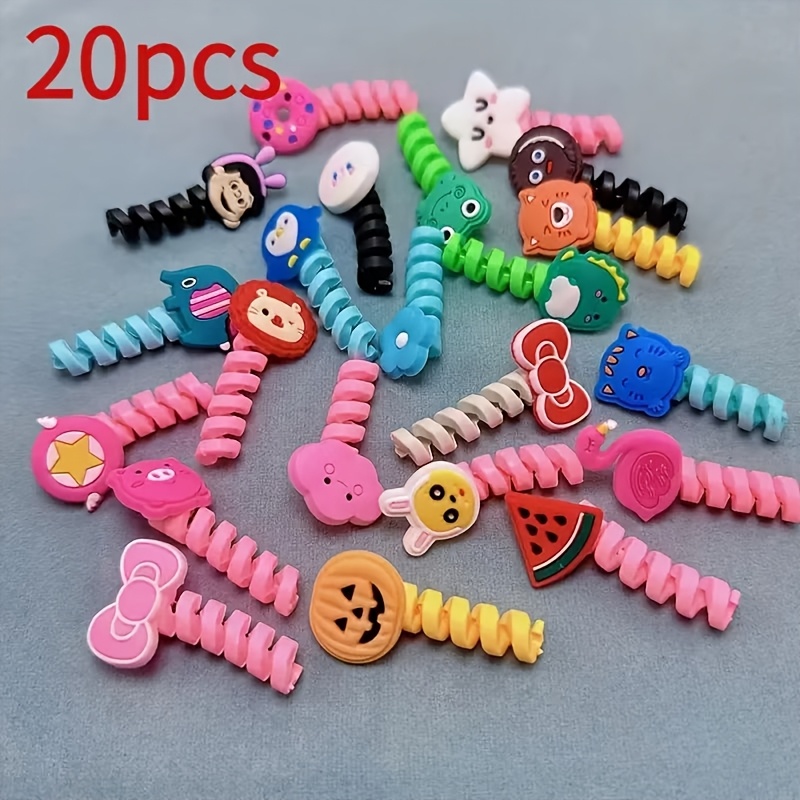 20pcs Random Styles Phone Protector Wraps, Protect Your Data Charging Cables, Extend Electronic Product , Suitable For Data Lines