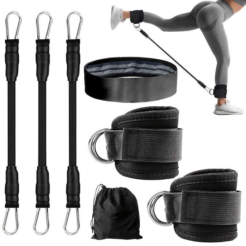 TEMU 1 Set Dragon Gate Rack Leg And Training Fitness Ankle Set Resistance Tube And 1pc Yoga Fitness Elastic Band