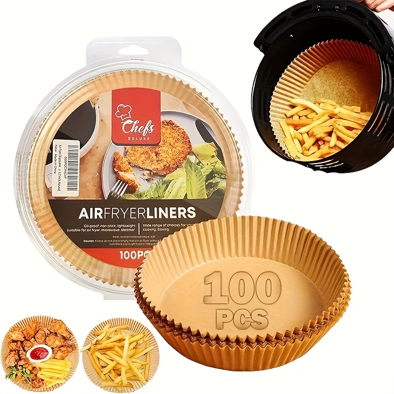 50 100pcs disposable paper lining for air fryer air fryer 6 3 7 inch lining for 2 8 qt non stick parchment for frying baking cooking baking and microwave ovens oil proof tray non stick silicone oil paper kitchen accessories Product details 0