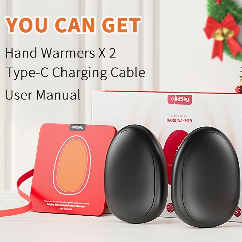 TEMU 2-in-1 Magnetic Hand Warmers, 3-speed Rechargeable, The Pocket-sized Companion For Skiing, Camping & Outdoor Gifts