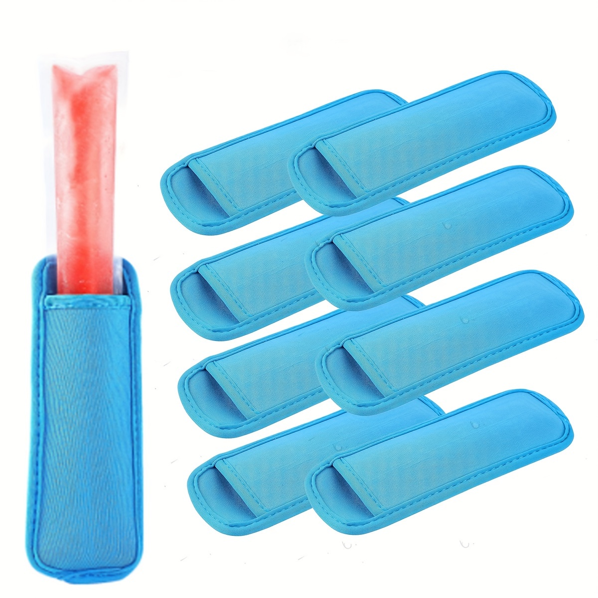 

8pcs Ice Pop Sleeves, Reusable Popsicle Bags Antifreezing Ice Pop Holder Sleeves