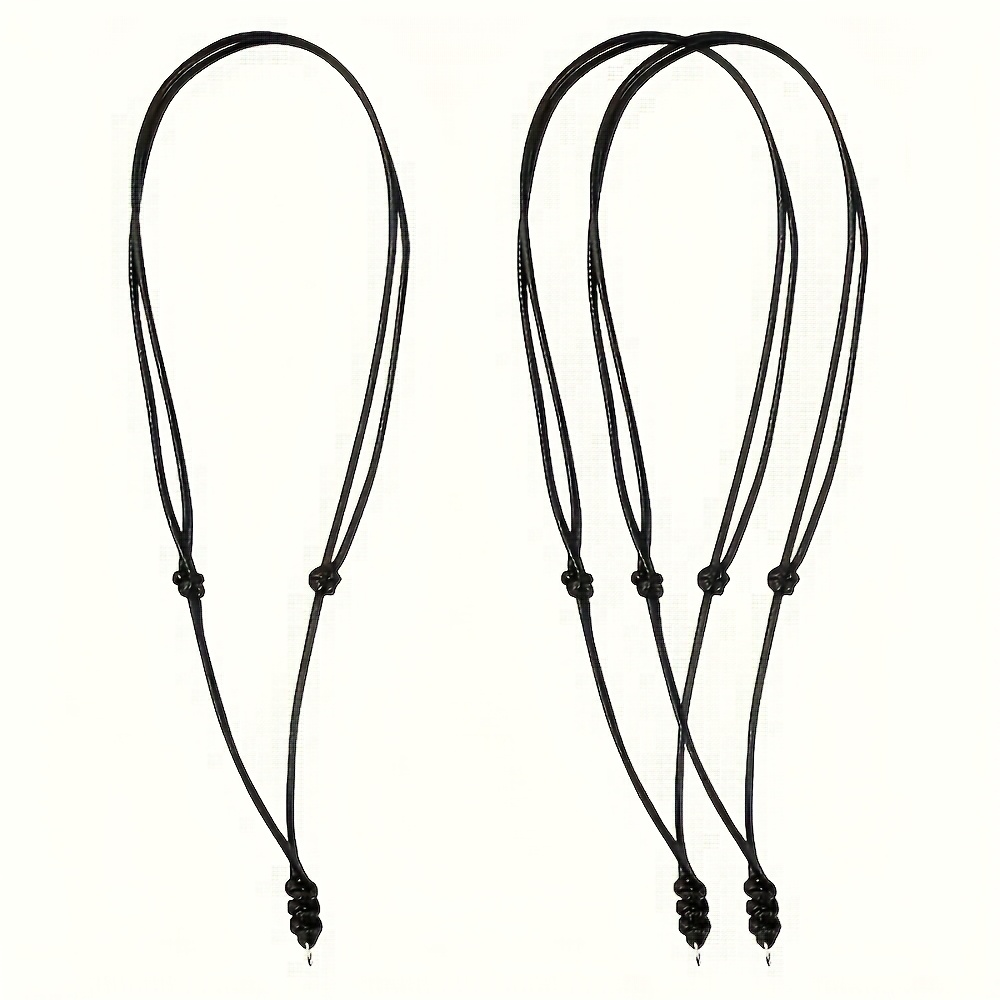 Image of 3pcs Handmade Craft Vintage Black Cord Rope Adjustable Necklaces For Hanging Boho Pendants Black Cord Necklace For Men Women Size 18-30 Inches Thick 2 Mm