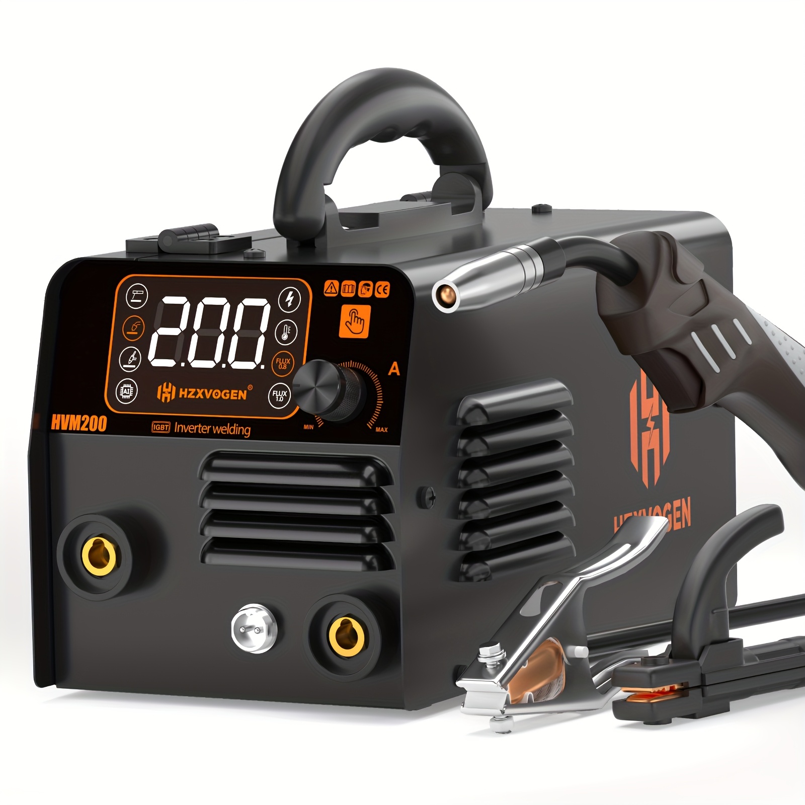 Hzxvogen Hm-200ii 230v 3-in-1 Welding Machine: Mig/arc Welding/lift-tig Multi-, Control, Digital Display, Single Voltage 220v, European Style, Black, Unt Ip21s