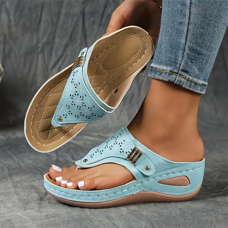 ladies stylish wedge sandals featuring high quality arch support breathable outdoor footwear fashionable versatile with a soft sole   everyday wear