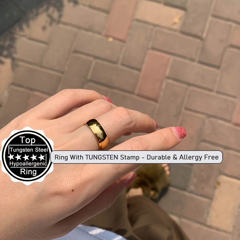 Unisex Luxury Tungsten Steel Ring, Polished Wedding Band