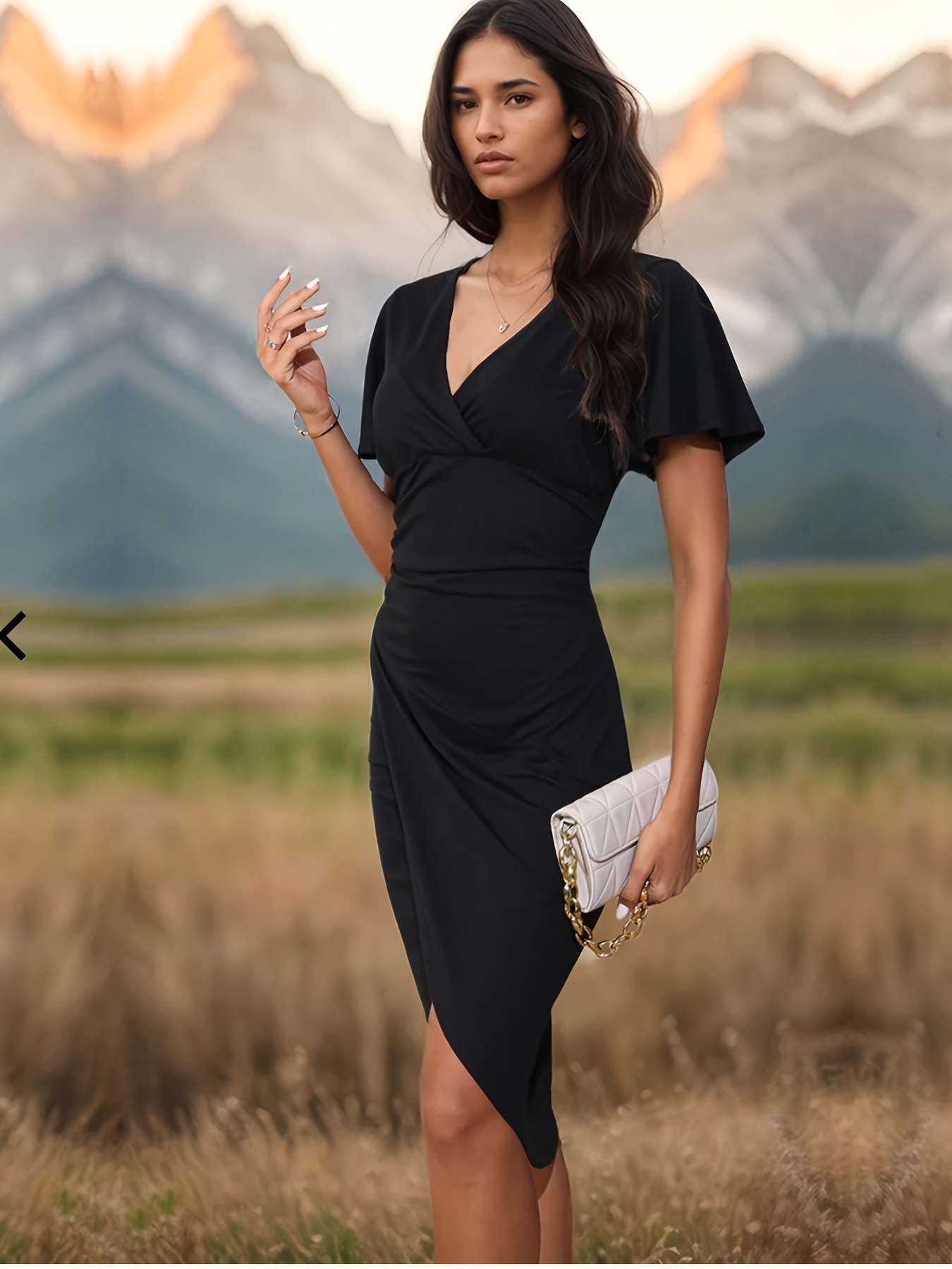 Black Ruched Formal Dress Donna Karan Ruched Side Midi Dress - Black