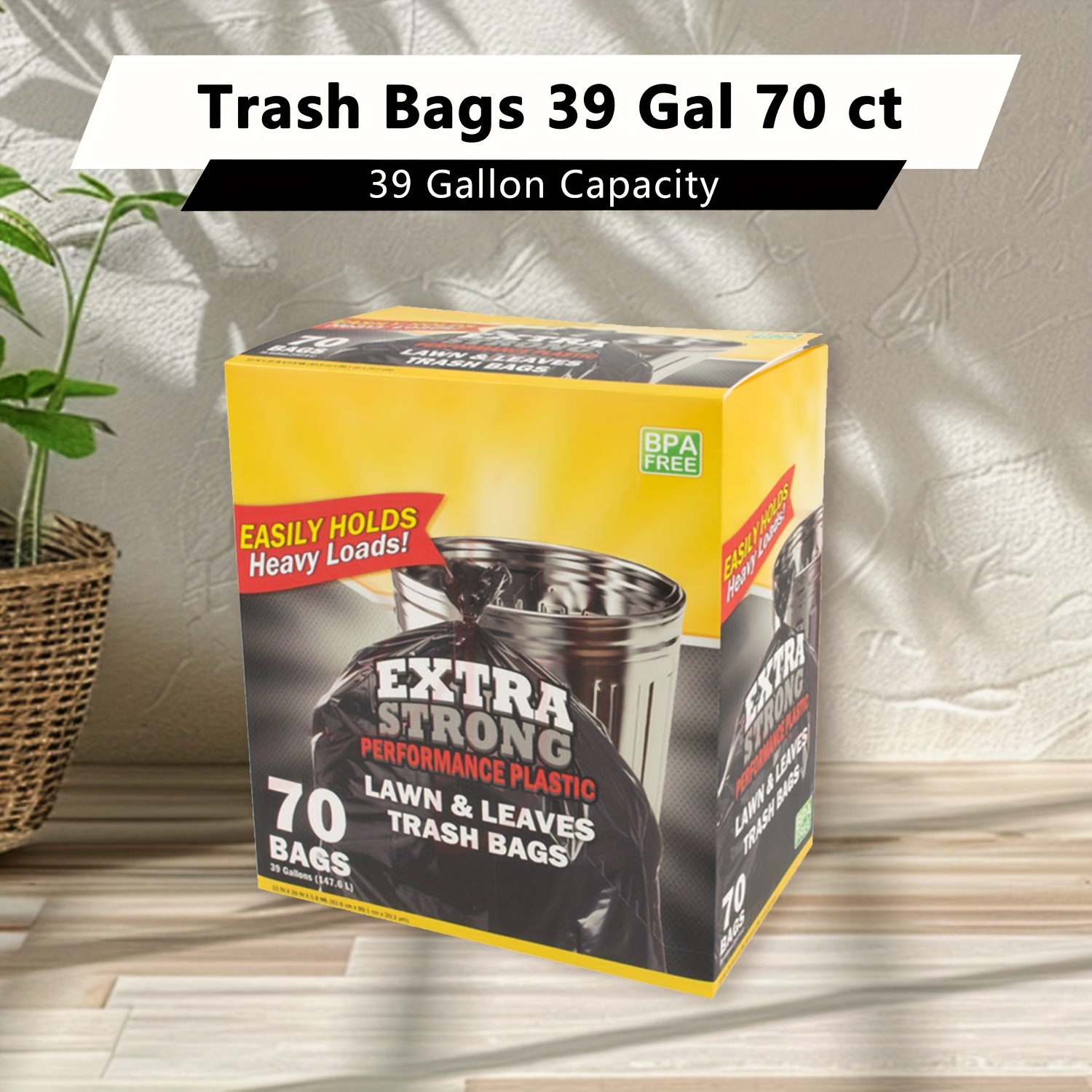 

39 Gallon 70ct Disposable Garbage Bag