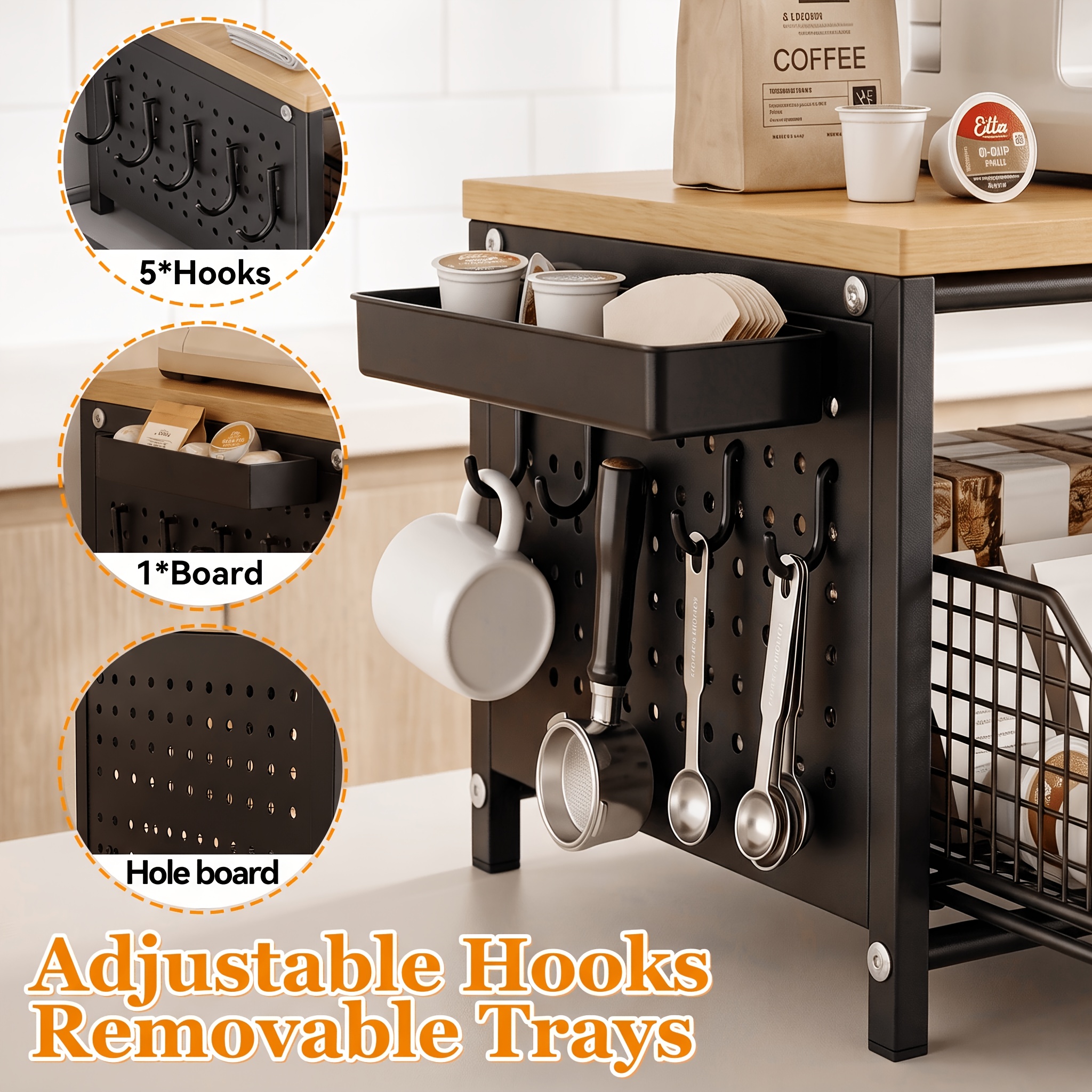 Space-Saving Kitchen Countertop Organizer with Drawers