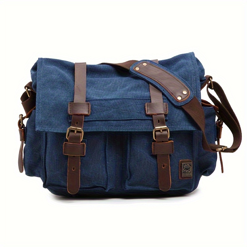 Sac à Bandoulière Homme En Toile - Messenger Grand Capacité Avec Multiples Poches - Décontracté