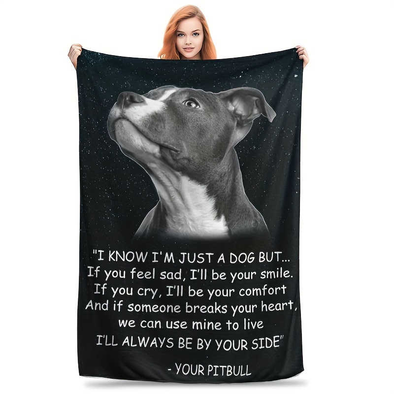 

Vintage-style Pitbull Fleece Blanket - 50x40 Inch, Single-sided Print, Comforting Dog-themed Hanging Ornament For Home & Office, Electricity-free, Featherless, Ideal Gift For Friends