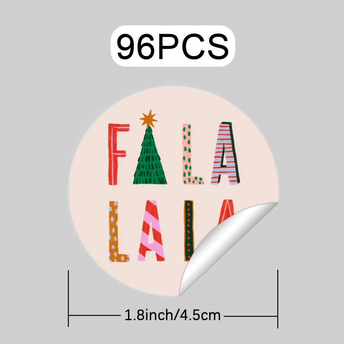 Image of 96pcs, Lala With Christmas Tree Round Chirstmas Labels Perfect For And New Year Gift Decoration, Festival Favor, Envelopes Seals