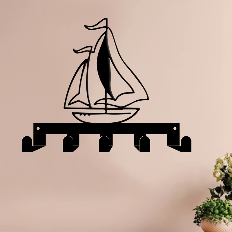 Modern Sailboat Key Holder & Wall-Mounted Key Organizer