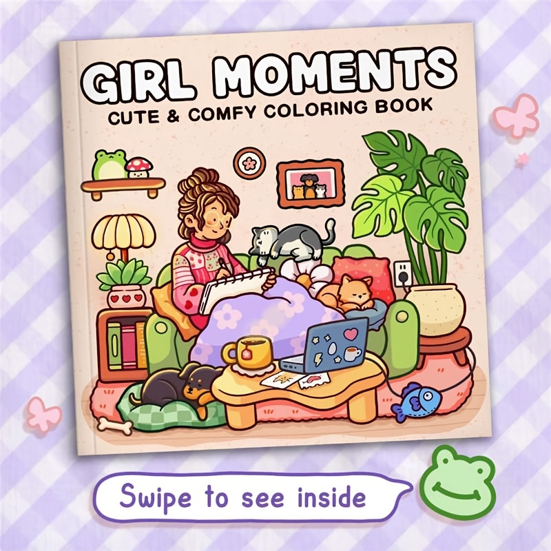 

Girl Moments Coloring Book, Creative & Adult & Teen Sketchbook, Easy-to- Designs, With Perfect Gift For Holidays & Birthdays